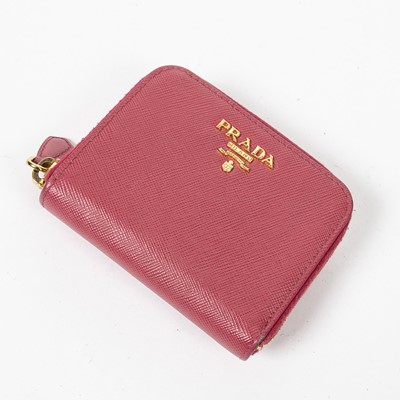 Lot 41 - Prada Pink Saffiano Coin Zip Wallet