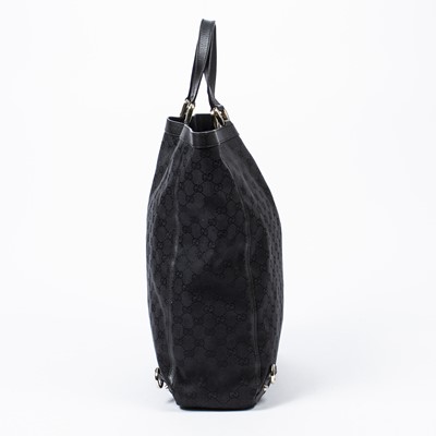 Lot 282 - Gucci Black Monogram Tall D-Ring Tote