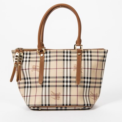 Lot 172 - Burberry Beige Haymarket Checked Tote