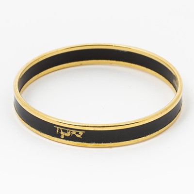 Lot 292 - Hermes Black Logo Motif Bangle