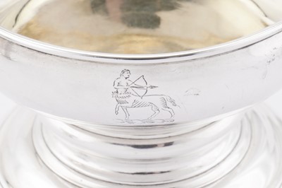 Lot 363 - A pair of George II sterling silver spool salts, London 1740 by Edward Wood (first reg. 18th Aug 1722, this mark: 3rd Sep 1740)