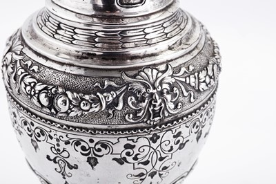 Lot 124 - A late 19th century continental unmarked silver vase, probably French circa 1880