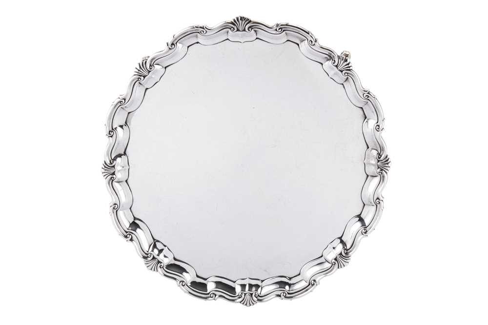 Lot 306 - A large Edwardian sterling silver salver, Sheffield 1902 by James Dixon and Son