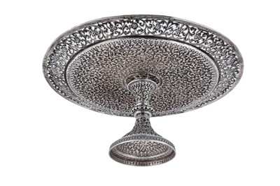 Lot 173 - A late 19th century Anglo – Indian silver tazza or comport, Cutch, Bhuji circa 1890 by Oomersi Mawji jnr (active 1890-1930)