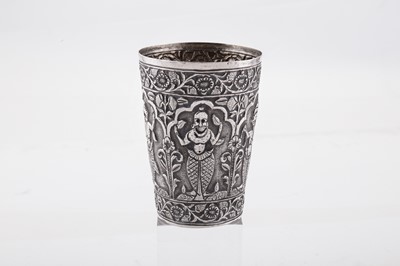 Lot 181 - A late 19th / early 20th century Anglo – Indian unmarked silver beaker, Lucknow circa 1900