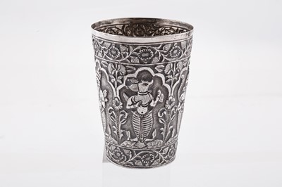 Lot 181 - A late 19th / early 20th century Anglo – Indian unmarked silver beaker, Lucknow circa 1900