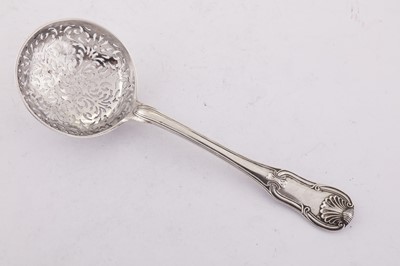 Lot 132 - A Louis XV late 18th century French provincial silver sugar sifter, Brest 1773 by Guillaume - Marie Le Stum (1727- circa 1785)