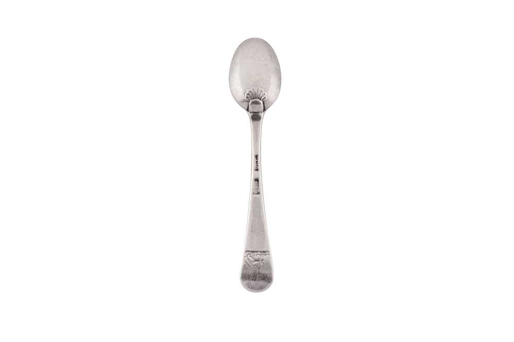 Lot 372 - A late George II provincial silver snuff spoon, Newcastle circa 1760 by John Kirkup (active 1753-1774)