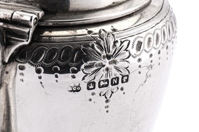 Lot 348 - A Victorian sterling silver mustard pot and spoon, Sheffield 1880 by Henry Wilkinson and Co