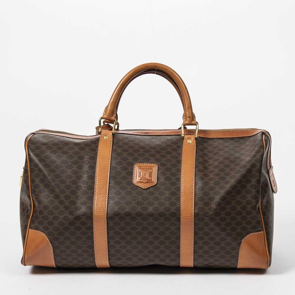 CELINE Macadam Boston Bag, Brown Coated Canvas & Leather