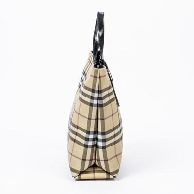 Lot 323 - Burberry Beige Nova Check Tall Top Handle Tote