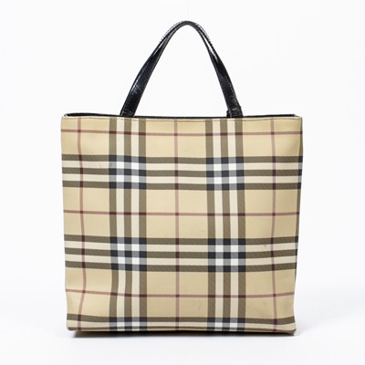 Lot 323 - Burberry Beige Nova Check Tall Top Handle Tote