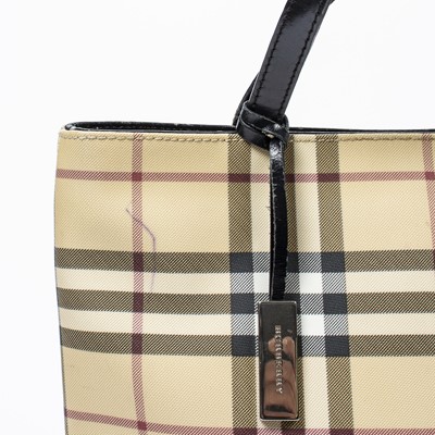 Lot 323 - Burberry Beige Nova Check Tall Top Handle Tote