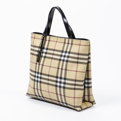 Lot 323 - Burberry Beige Nova Check Tall Top Handle Tote