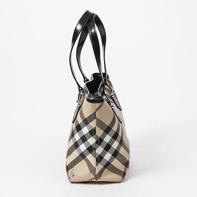 Lot 324 - Burberry Beige Nova Check Small Top Handle Tote