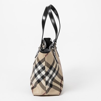 Lot 324 - Burberry Beige Nova Check Small Top Handle Tote