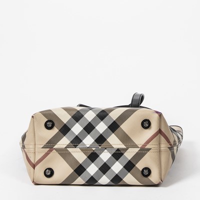 Lot 324 - Burberry Beige Nova Check Small Top Handle Tote