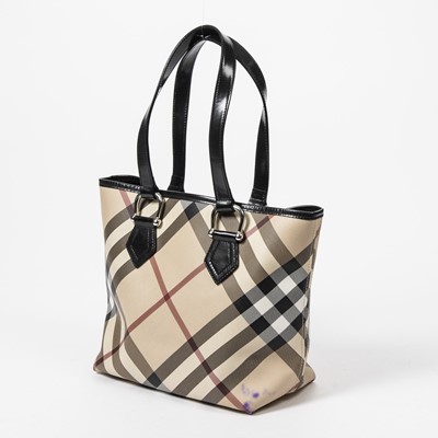 Lot 324 - Burberry Beige Nova Check Small Top Handle Tote