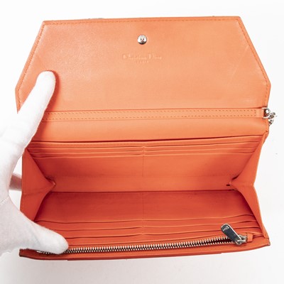 Lot 228 - Christian Dior Orange Chain Flap Wallet