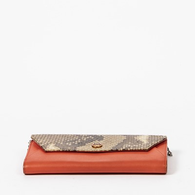 Lot 228 - Christian Dior Orange Chain Flap Wallet