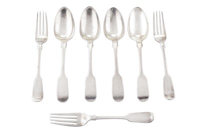 Lot 234 - A group of William IV and Victorian sterling silver flatware