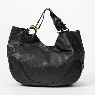 Lot 283 - Gucci Black Guccissima Charlotte Hobo