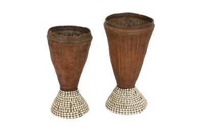 Lot 348 - A PAIR OF WOVEN BARK BASKETS FROM THE HORN OF AFRICA, EARLY 20TH CENTURY