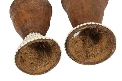 Lot 348 - A PAIR OF WOVEN BARK BASKETS FROM THE HORN OF AFRICA, EARLY 20TH CENTURY