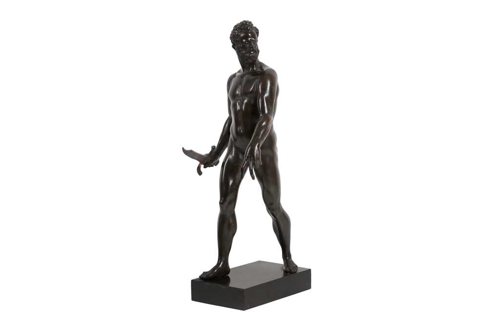 Lot 124 - AFTER GIAMBOLOGNA (ITALIAN, 1529-1608): A BRONZE FIGURE OF MARS, PROBABLY 19TH CENTURY