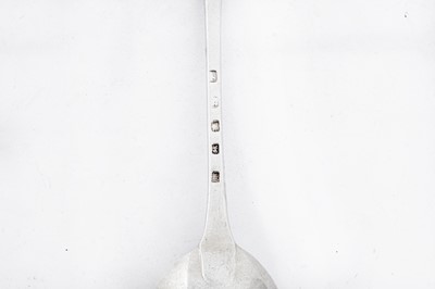 Lot 220 - A George III provincial sterling silver basting or stuffing spoon, Chester 1775 by Richard Richardson