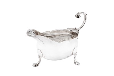 Lot 511 - A rare George III provincial sterling silver sauceboat, Newcastle circa 1767-70 by John Hutchinson of Durham (active 1767-70)