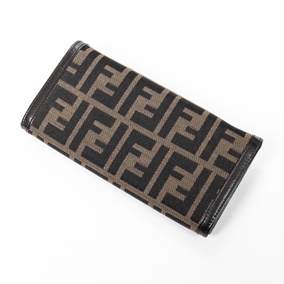 Lot 153 - Fendi Brown Zucca Long Flap Wallet