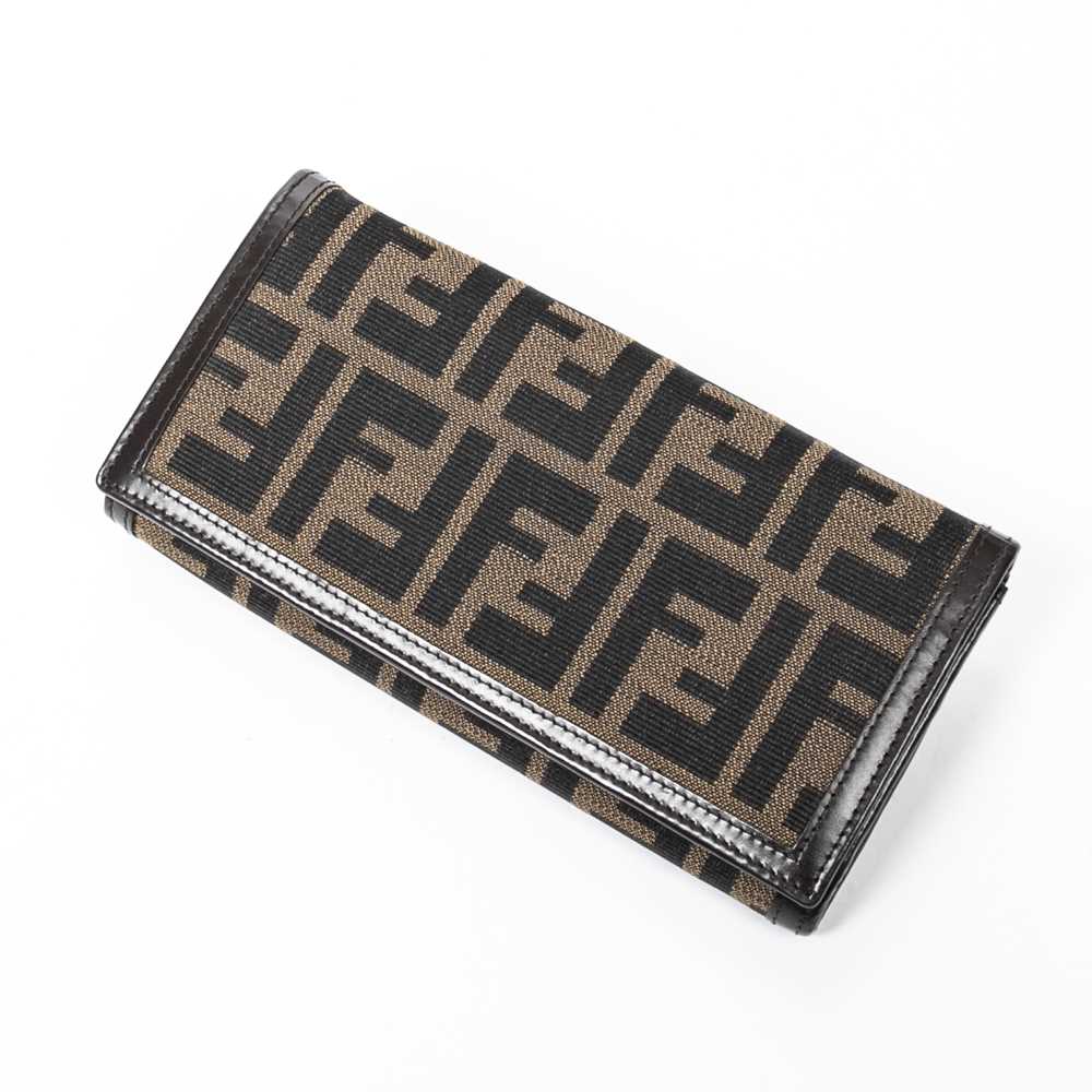 Lot 153 - Fendi Brown Zucca Long Flap Wallet