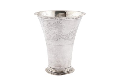 Lot 141 - A Gustav IV Adolf early 19th century Swedish silver beaker, Norrköping 1805 by Gustaf Henrik Sidwall (active 1789-1824)