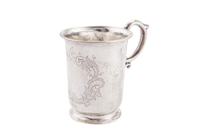 Lot 115 - A mid-19th century German silver christening mug, Hamburg circa 1850 by Brahmfeld & Gutruf (est. 1842)