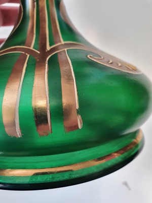 Lot 110 - A CONTINENTAL GREEN BOTTLE VASE, LATE 20TH CENTURY