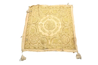 Lot 160 - A TURKISH OTTOMAN EMBROIDERED SQUARE, 19TH CENTURY
