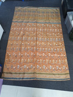 Lot 140 - A CHINESE WOVEN 'HUNDRED BOYS' TEXTILE PANEL.