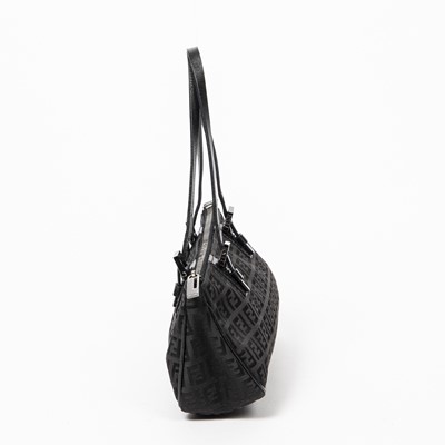 Lot 321 - Fendi Black Zucca Zucchino Pouch Bag