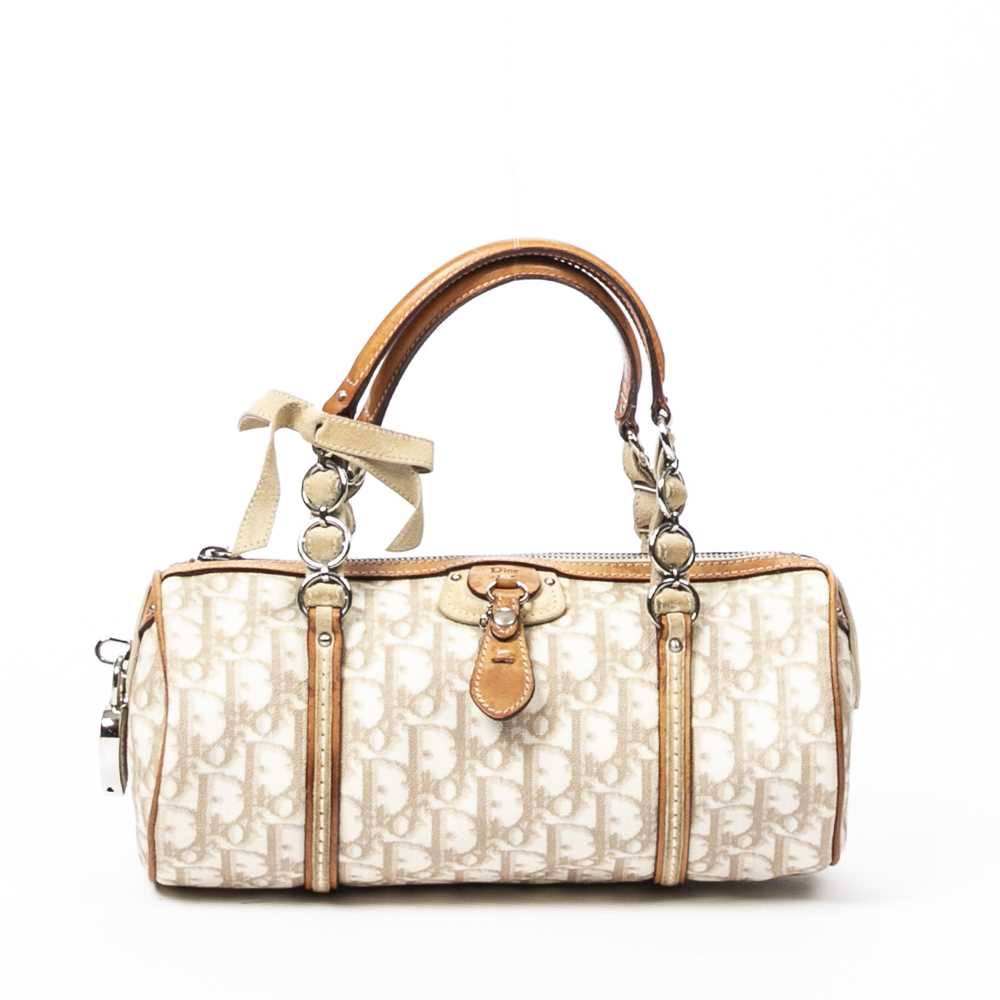 Lot 164 - Christian Dior Beige Diorissimo Romantique Trotter Handbag