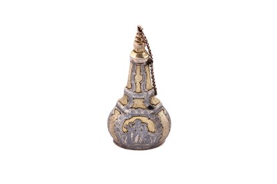 Lot 148 - A late 18th century Russian unmarked silver gilt and niello scent bottle, Moscow circa 1770