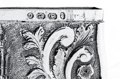 Lot 20 - A Victorian sterling silver ‘castle top’ card case, Birmingham 1868 by Frederick Marson