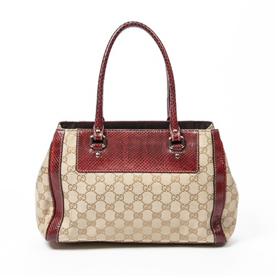 Lot 47 - Gucci Beige Monogram Trophy Small Tote