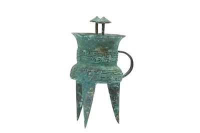 Lot 175 - A CHINESE BRONZE LIBATION CUP, JIA.