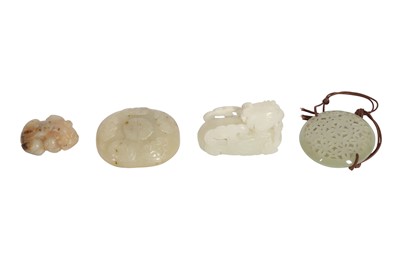 Lot 522 - FOUR CHINESE JADE CARVINGS.