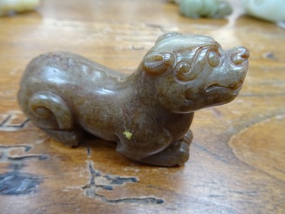 Lot 710 - A SMALL COLLECTION OF JADE ANIMALS