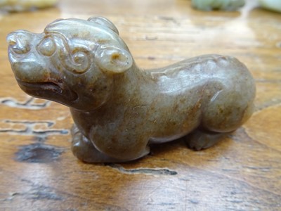 Lot 710 - A SMALL COLLECTION OF JADE ANIMALS