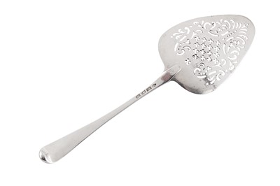 Lot 223 - An early George III sterling silver fish slice, London 1763 by Paul Callard (reg. 8th Jan 1752)