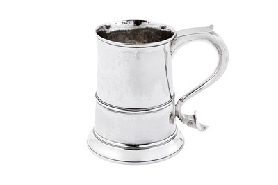 Lot 409 - A George III sterling silver quart mug, London 1767 by Jacob Marsh or John Moore