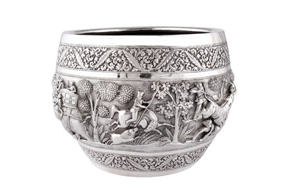 Lot 170 - A large early 20th century Anglo – Indian unmarked silver bowl, Poona circa 1900